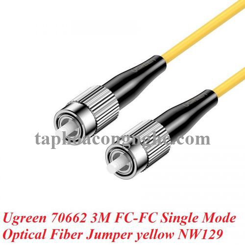 Ugreen 70662 3M chuẩn FC-FC Single Mode cáp nhảy quang màu vàng NW129 30070662